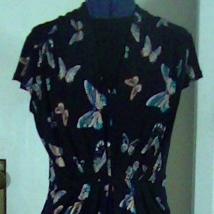 Butterfly Print Dress by Williamson - Size 6